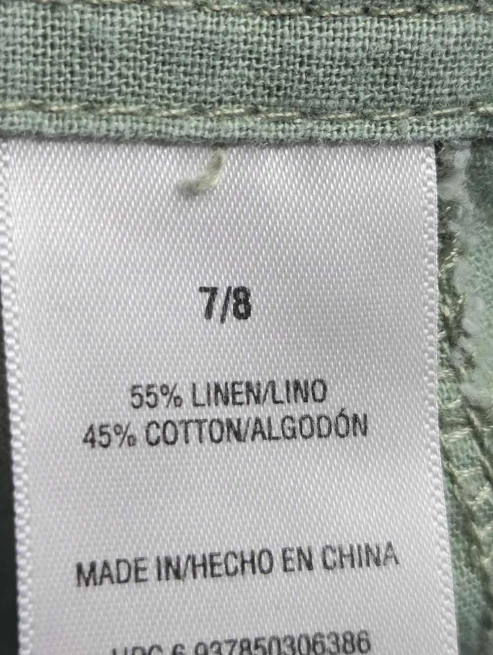 Vintage Route 66 Original Green Low Slung Linen Blend Cargo Capri Pants Size 8 - Picture 9 of 10